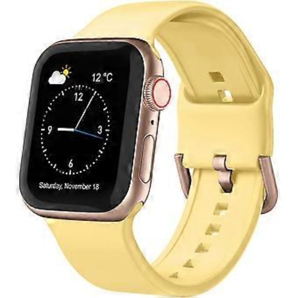 Yhteensopiva Apple Watch -rannekkeiden kanssa 41 mm 40 mm 38 mm, Pehmeät silikonista valmistetut urheilulliset rannekkeet, korvaava hihna klassisen lukon kanssa iWatch Series SE 7 6 5 4 3 2:lle