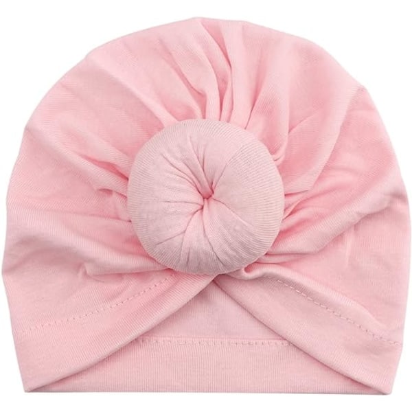 5 stk. Baby Turban Nyfødt Beanies Hatter Sløyfer Søt Elastisk T