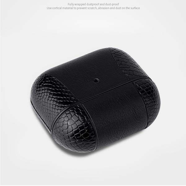Kompatibel med AirPods 3:e generationens fodral, läderfodral med nyckel