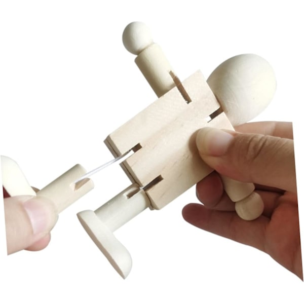 4 st vita embryorobotar i trä, husprydnad, träfigurer U