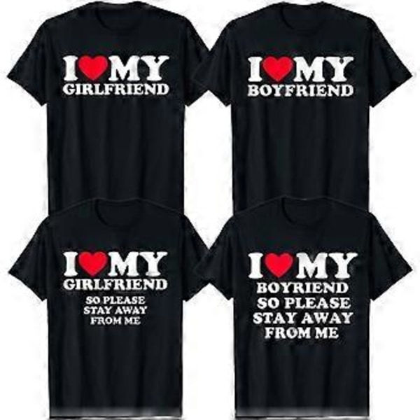 T-shirt \"Jag älskar min pojkvän/flickvän\" Par T-shirt (XL)