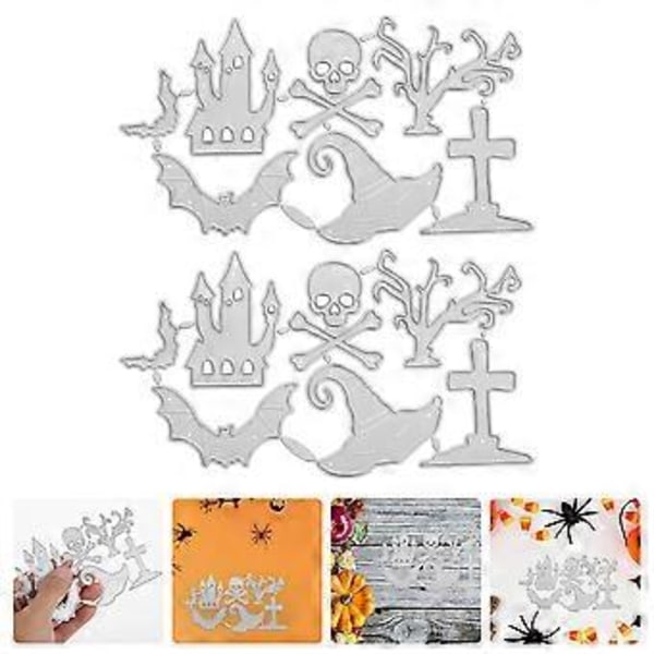 2 sæt Halloween Tema Skærestencil Scrapbog Stencil Skærestencil DIY Skærestencil