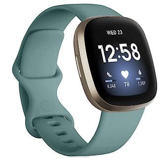 För Fitbit Versa 3 / Sense Silikonarmband Storlek: L (Tallgrön)