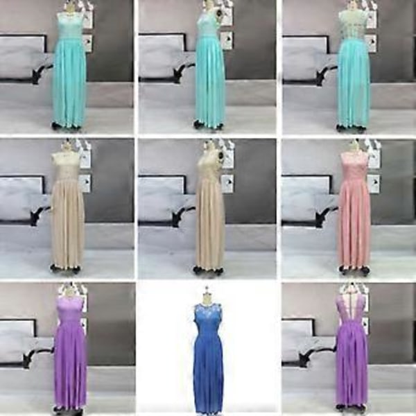 Stort prisfall Ny Dame Blonde Elegant Bryllups Aftenkjole, Lang Casual blondekjole, Brudepikekjoler, S-XXL(M Grønn)