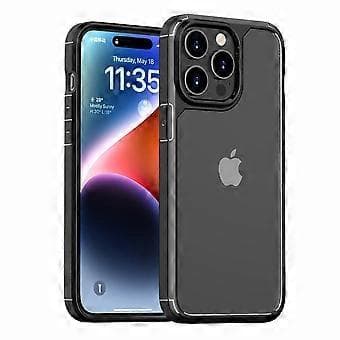Defense Armor Series til iPhone 15 Pro Klart Bakdeksel TPU+PC Støtsikkert Deksel