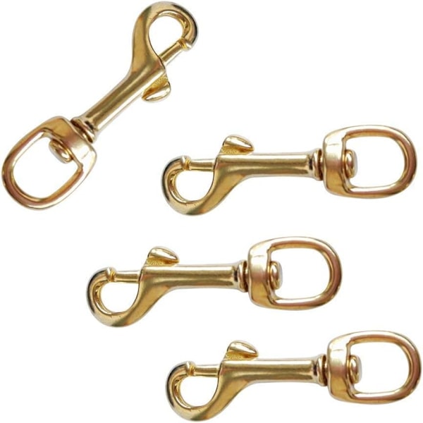 Solid Brass Single End Hook Snap Eye Bolt Swivel Clip Buckle för