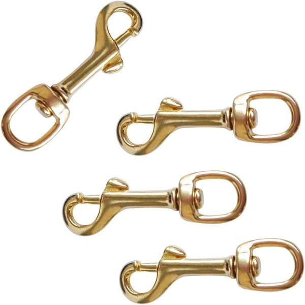 Solid Messing Enkelt Ende Hook Snap Eye Bolt Swivel Clip Buckle for