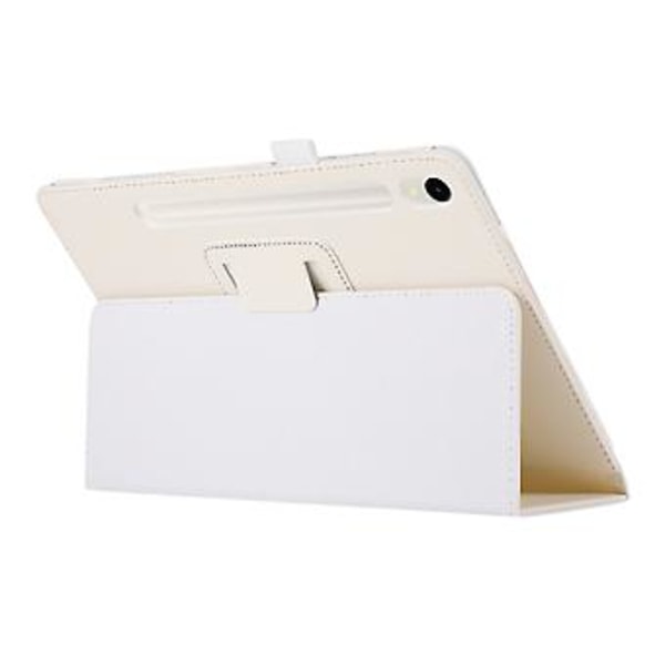 Litchi-tekstur Tablettveske for Samsung Galaxy Tab S9+ (Hvit)