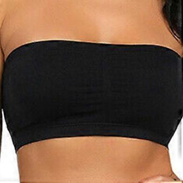 Elastiske Stropløse Push Up BH'er, Sømløse Braletter Elastisk Uforet Bandeau Tube Top BH til Kvinder (5XL khaki)