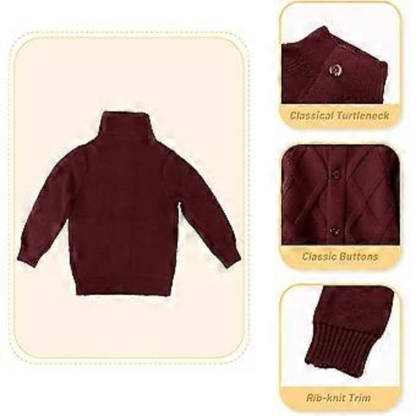 Baby Strikket Genser Jente Myke Antrekk Småbarn Strikkegensere Gutt Vinter Cardigan Barn Langermet for Spedbarn, Størrelse: S(M)