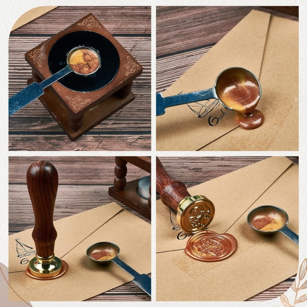 Elite 1 stk. DIY voksforseglingsstempel i tre, alfabet-skrapbog i messing