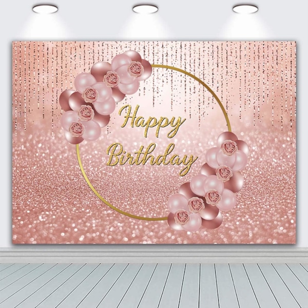 1,5 x 1m Pink Rose Gold Ballon Guld Ring Blomster Tema Fotografi