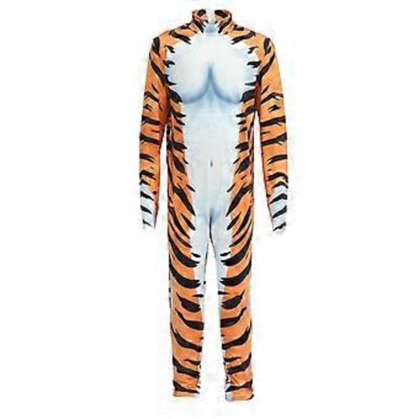 1 stk. Halloween Cosplay Tætsiddende Langærmet Jumpsuit Halloween Kostume Cosplay Body Suit Halloween Sceneoptræden Jumpsuit til Kvinder (M Sort, Orange)