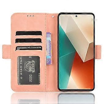 Til Xiaomi Redmi Note 13 5G Deksel Slank-Passform PU-skinn Telefonstativ Deksel Lommebok