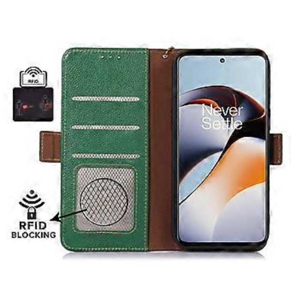 RFID-suojattu puhelimen kuori OnePlus Nord 3 5G/Ace 2V:lle, aito nahkainen lompakko-teline