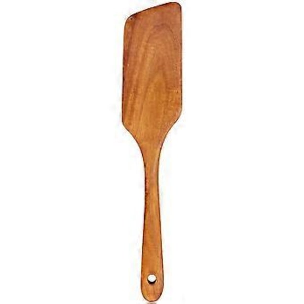 Vinklad stekspade i teakträ för non-stick kokkärl