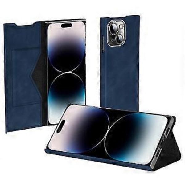 PU-nahka + PC-telinepuhelin Kotelo iPhone 15 Plus:lle, Nappa-tekstuuri Kortinpidin Puhelin Kotelo (Tyyli B)