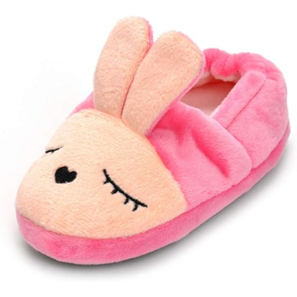 Mjuka och mysiga plyschtofflor för babyflicka, tecknade varma vinterskor för inomhus (innersula 19,5 cm)