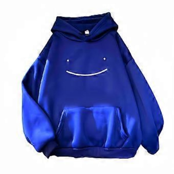 2025 Tröjor för Kvinnor, Smiley Casual Lös Skjorta Hoodies (3XL Blå)
