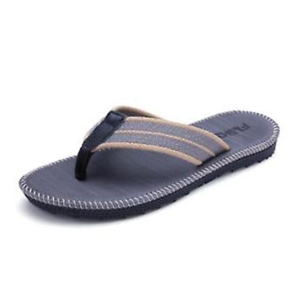 Modetrendiga Flip Flops för Herr och Dam - Hemtofflor, Halksäkra Strandtofflor, Snygga Studenttofflor med Spänne, Utomhustofflor (44 grå)