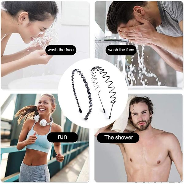 Metallhuvudband för män och kvinnor - Unisex halkfri hårbåge, Ela