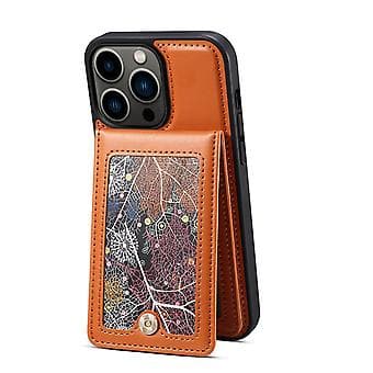 ESEBLE Korttipaikka Puhelimen Kotelo iPhone 15:lle (Ruskea)