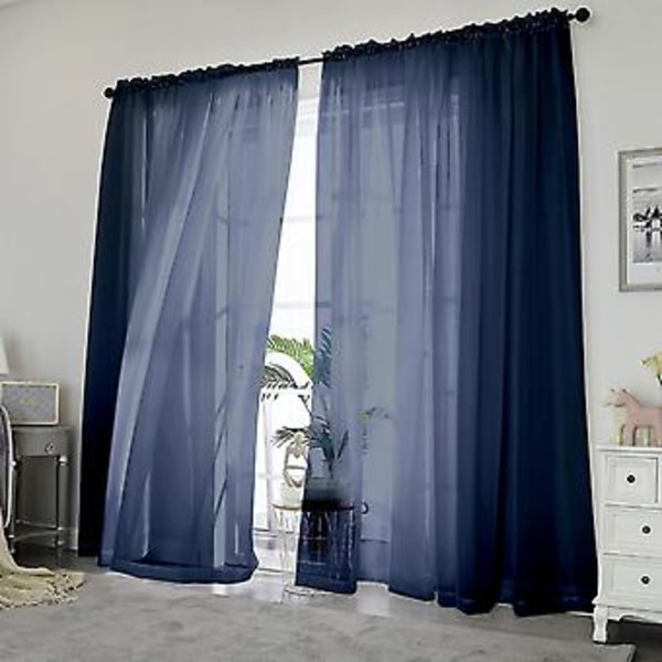 Sjønne Hvite Gardiner, Sjønne Gardiner 84 Tommer Lange 2 Paneler Sett, Stanglomme Voile Fimly Sjønne Gardiner for Stue/Soverom, 2stk, Hver 42\" B x 84\" L