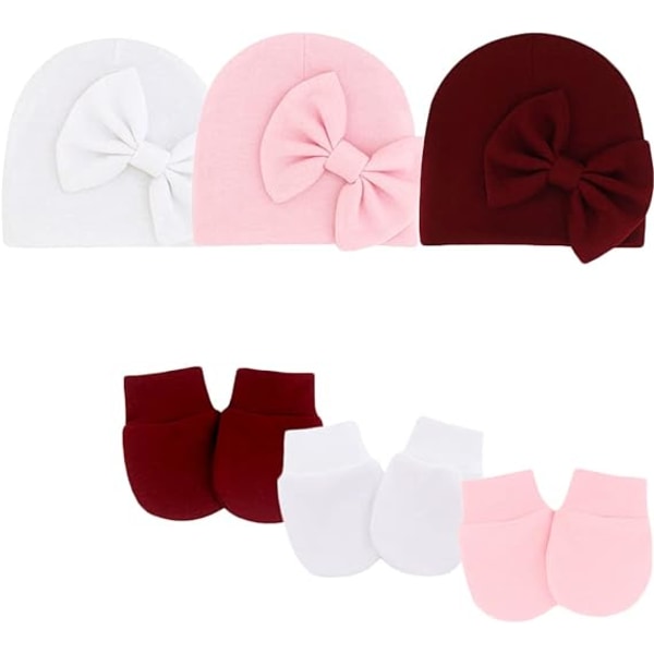 Newborn Hat Handskar, Baby Hatt för tjejer, Baby Hat Vantar och Strumpa