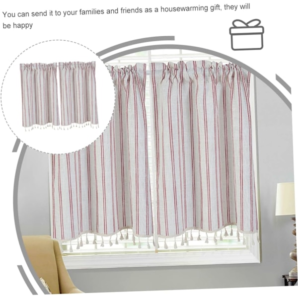4 stk. korte gardinvinduer Valances Spisestue Badeværelse Valances Korte gardin Åndbare Valanc