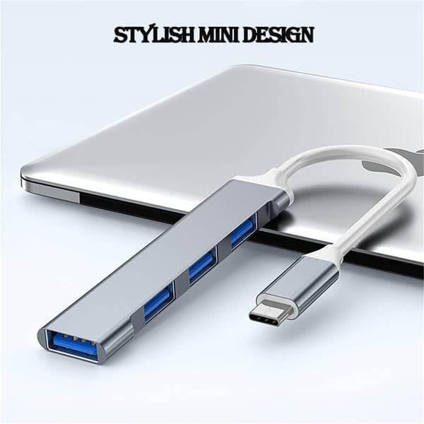 4-portars USB 3.0-hubb 5 Gbps höghastighets-typ-C-splitter USB-hubb för