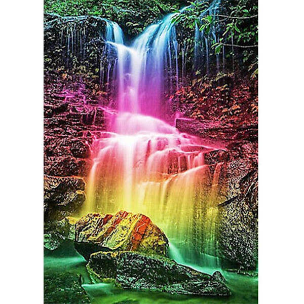30x40 cm 5D Diamantmaleri DIY Komplett, Panoramisk Vannfall