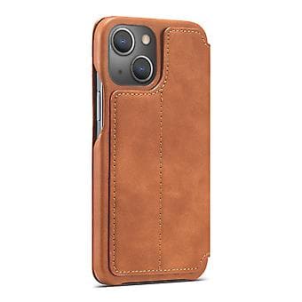 LC Ancient Series Lærtelefonveske For iPhone 15 Plus (Brun)