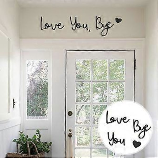 Love You Bye Seinäkoriste Sisustus Olohuone Makuuhuone Eteinen 3D Kirjain Rakkaus Sydän Ovenpäällinen Seinätaide Koriste Ornamentti