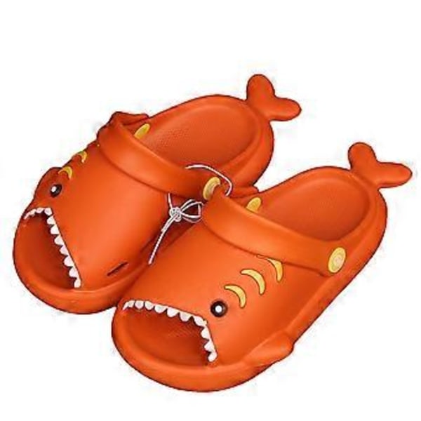 1 Par Søde Hjemmesko Børn Strandsandaler Tegneserie Haj Design Skridsikker Eva Hurtigtørrende Børne Hjemmesko Multi-farve Valgfri (160 orange)