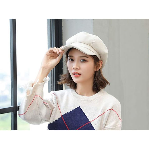 Beige Dame Beret Hat Fransk Beret Vinter Efterår Hat Damer Pige