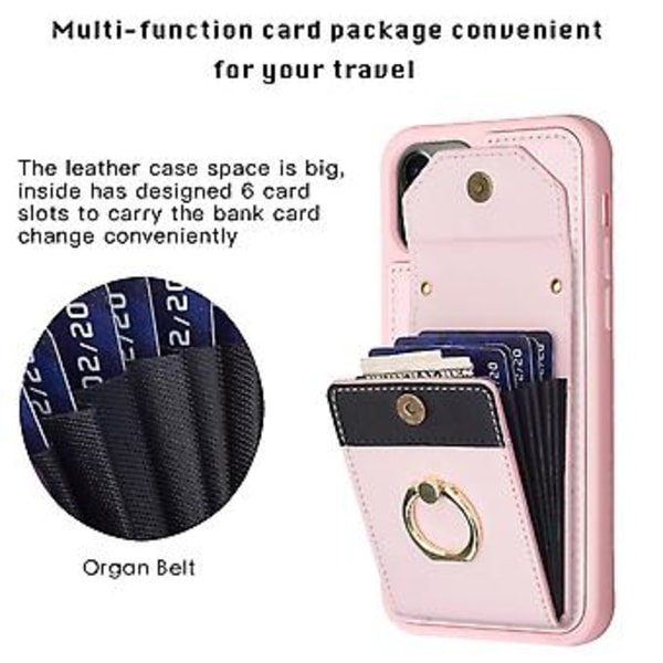 Organ Card Bag Telefonveske For iPhone 12 / 12 Pro (Rosa)