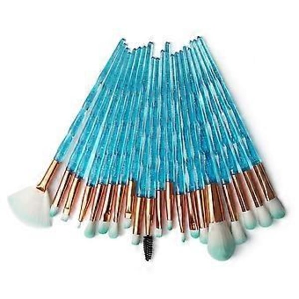 Paket med 20 st Kosmetiska Ögonskuggsvampar Eyeliner Ögonbryn Läpp Näsa Foundation Puder Makeup Borstar Set (lila) (A)