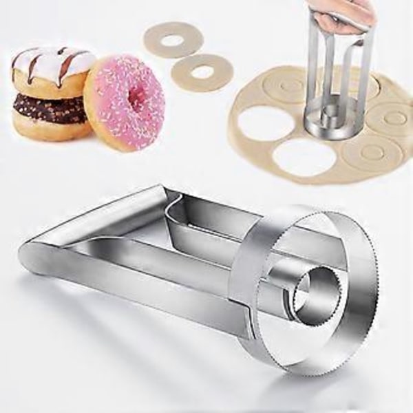 Donutform Non-klæbende Fødevaregodkendt Multifunktionel DIY Rustfrit Stål Kage Brød Konditori Skærer Maker Form Køkkenudstyr