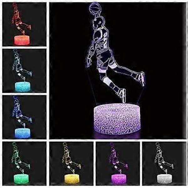 Basketball 3D LED Illusion Lampe Slam Dunk Natlampe til Børn Fjernbetjening & Smart Touch 16 Farver Skiftende Skydning En Kurv Legetøj Gaver