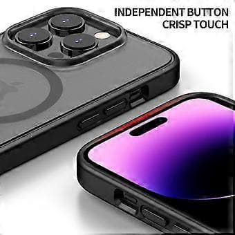 Matt mobilskal för iPhone 15 Plus, kompatibel med MagSafe PC+TPU baksida