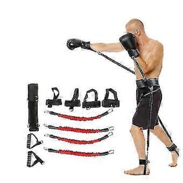 Bounce Trainer Fitness Motstandsbånd Boksedress Latex Tube Spenningsrope Ben Midje Trainer-f(120 Pounds Rød)