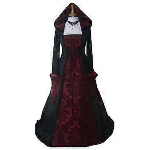 15% ALENNUS Naisten Renaissance Keskiaikainen Puku Mekko Nyöritys Irlantilainen Pitkä Mekko Cosplay Retro Juhlapuku (XL Punainen)