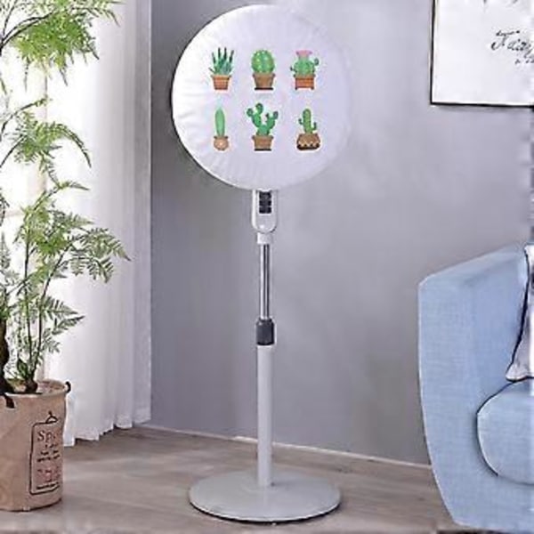 45 cm Joustava Suu Yksinkertainen Asennus Sähkötuulettimen Suojus Trooppiset Lehdet Painatus Pyöreä Tuulettimen Pölytiivis Suojus Kotitaloustarvikkeet (C )