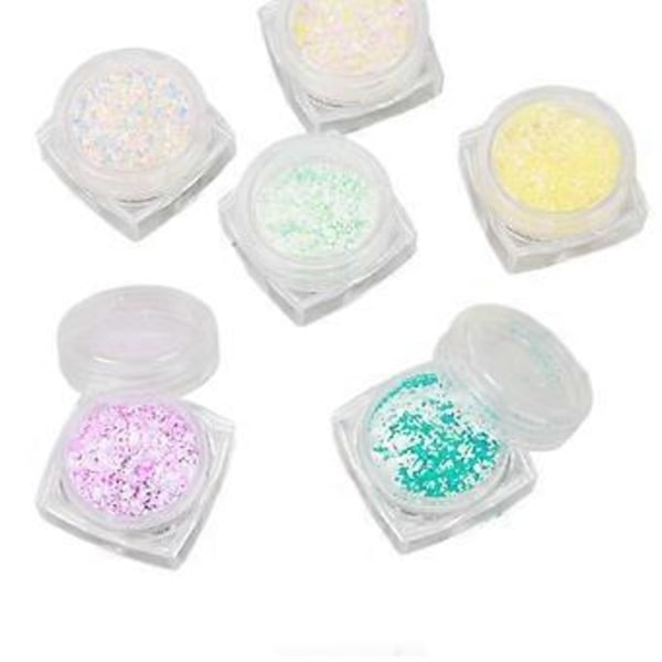 Burkar Nagelkonst Ullpulver Blandade Färger DIY Design Manikyr Nagelkonst Dekorationer Nagelkonst Glitterpulver