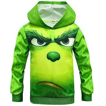 Nyhet The Grinch Barn Gutter Hettegensere Jul Jul Hettegenser Pullover Topper (8-9 år)
