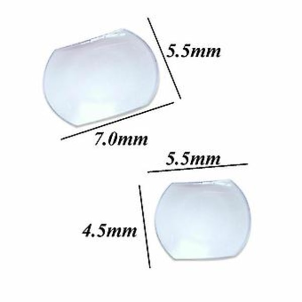 Safir Bubbel Förstoringsglas Lins för Klocka Datumfönster Kristallglas Lim Förstoring (5.5 x 4.5mm)
