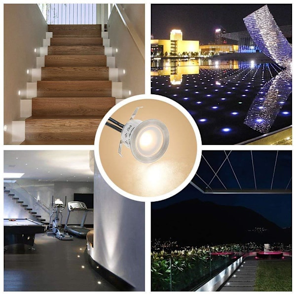 Sats med 10 LED-lampor, för utomhusinstallation, IP67 vattentät, varmvit*