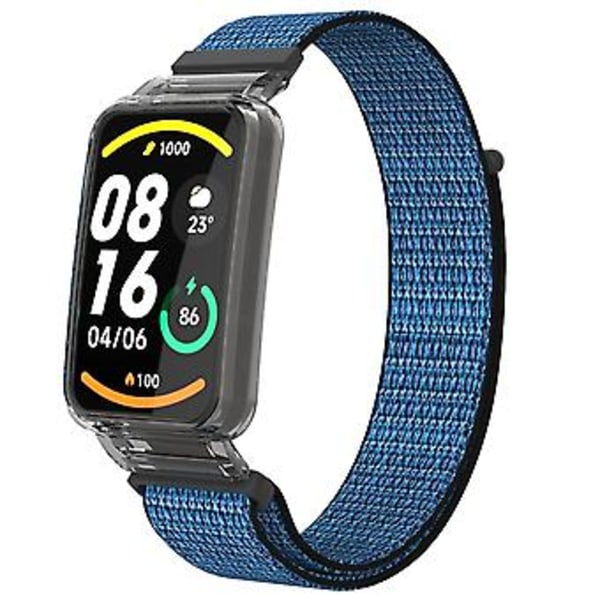 PC-fodral + Nylon Loop-rem för Xiaomi Mi Band 7 Pro (Druvlila)