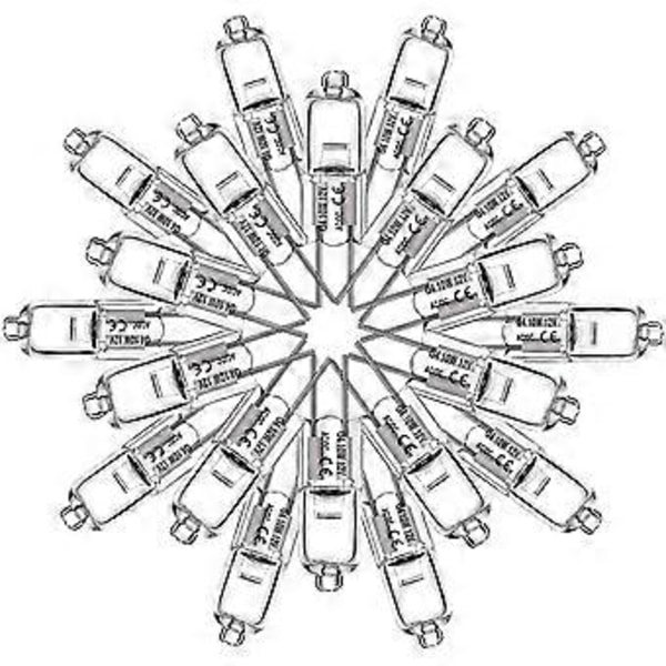 20 G4 Halogenpærer 10w Dæmpbare 12v G4 Halogenlamper 10w Varm Hvid 2800k G4 140lm Pærer Med 360 Brede Stråler Ra99 Transparent Kapsel Belysning Til