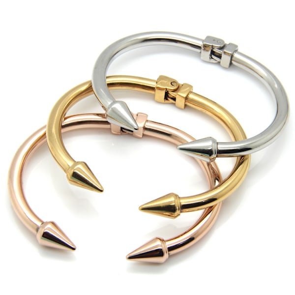 Armbånd i rustfritt stål med spikerdesign for menn, kvinner og par - 1FOR3*